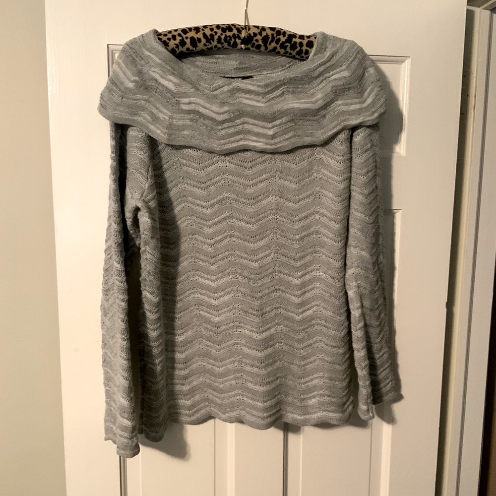 Nic + Zoe, sweater, size XL, silver grey sweater